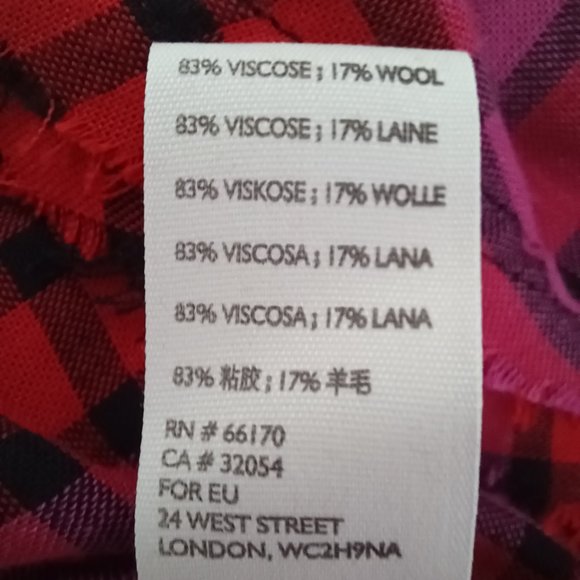 SOLD!--We The Free Pacific Dawn Pink Red Plaid Ruched Sleeve Shirt, Wool/ Small - Picture 9 of 9